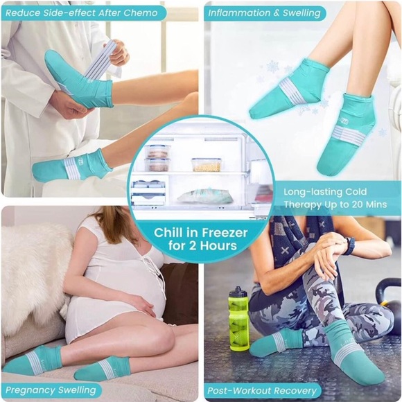 Two Pairs of Suzzipad Chemotherapy Cold Therapy Socks for Foot Pain Relief - Picture 8 of 9
